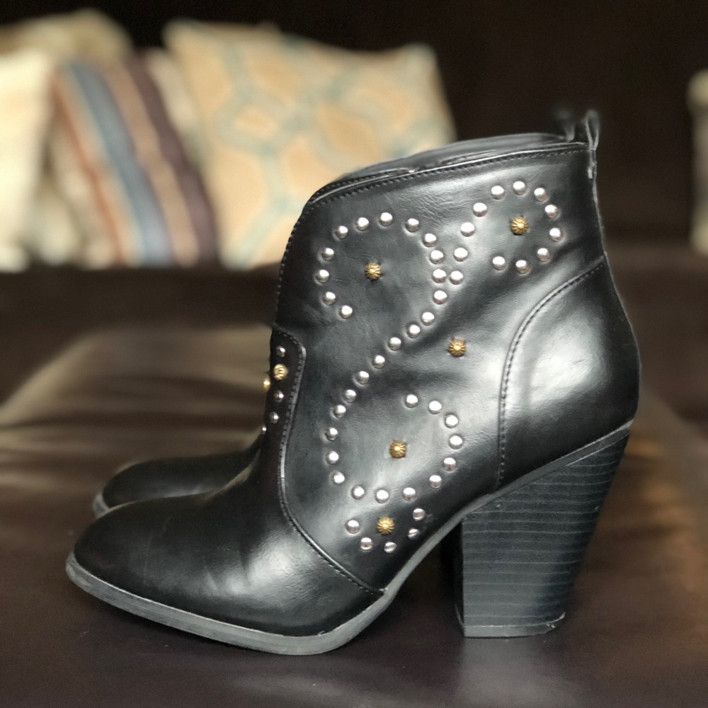 studded heeled booties